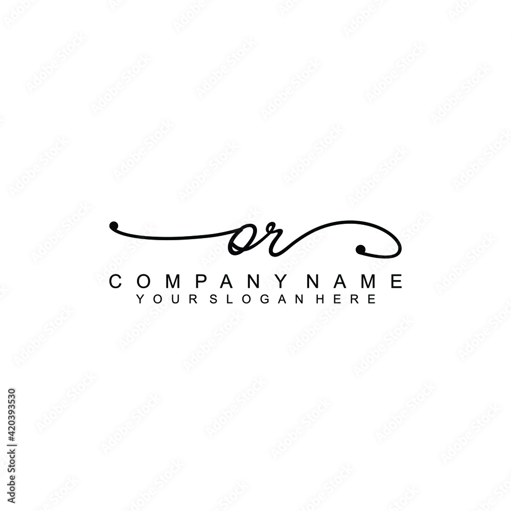 OR beautiful Initial handwriting logo template OR beautiful Initial handwriting logo template