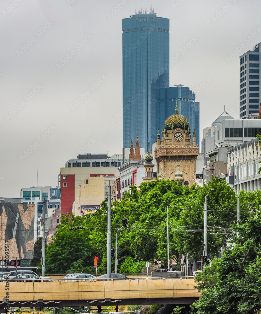 View of the houses along Flinders Street.