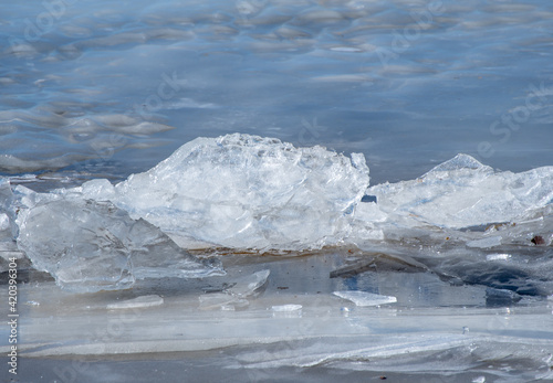 The abstract background of ice structure in a lake. Farnebofjarden national park in north of Sweden. © Conny Sjostrom
