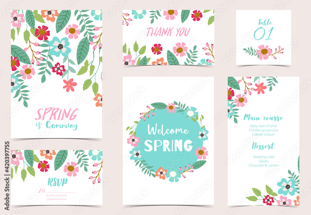Collection of spring holiday with flower.Editable vector illustration for website, invitation,postcard and banner Collection of spring holiday with flower.Editable vector illustration for website, invitation,postcard and banner