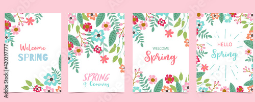 Collection of spring holiday with flower.Editable vector illustration for website, invitation,postcard and banner