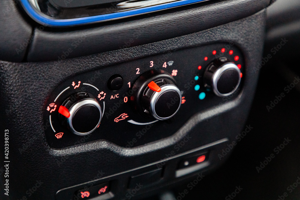 Fototapeta premium Air-condition controls in interior of a car