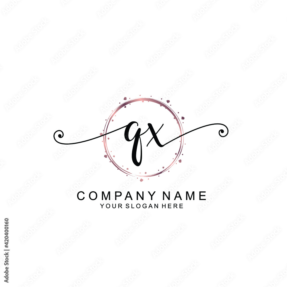 Q beautiful Initial handwriting logo template Q beautiful Initial handwriting logo template