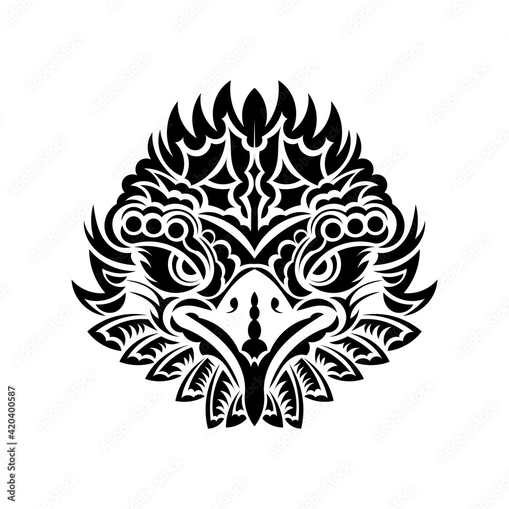 Fototapeta premium Head of Eagle Black and White, Front View Eagle Head, Vector Illustration, Isolated Vector