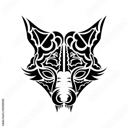 FOX head tattoo. Vector illustration