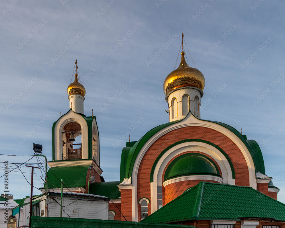 The church of St. Sergius the Abbot of Radonezh on the background of the sky.