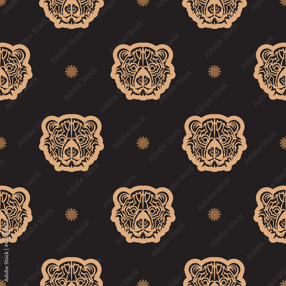 Seamless pattern with a bear face. Good covers, fabrics, postcards and printing. Seamless pattern with a bear face. Good covers, fabrics, postcards and printing.