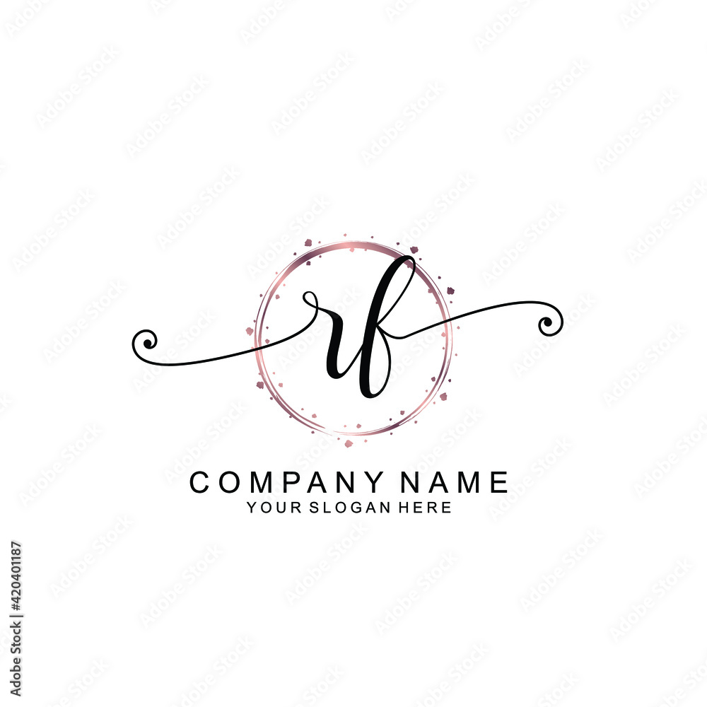 RF beautiful Initial handwriting logo template RF beautiful Initial handwriting logo template