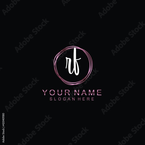 RF beautiful Initial handwriting logo template