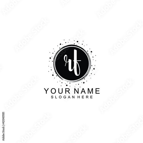 RF beautiful Initial handwriting logo template