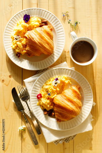 croissants with scrambled egg