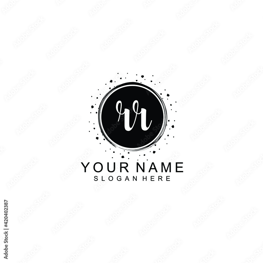 RR beautiful Initial handwriting logo template RR beautiful Initial handwriting logo template