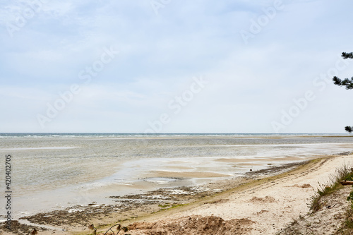 sandy beach and beautiful view of the ocean