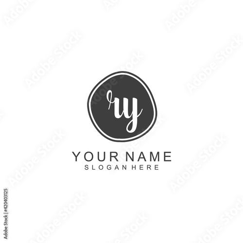 RY beautiful Initial handwriting logo template