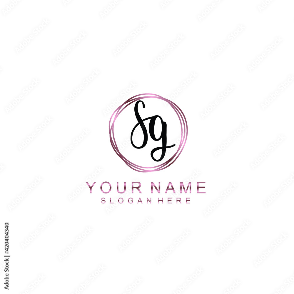 SG beautiful Initial handwriting logo template SG beautiful Initial handwriting logo template