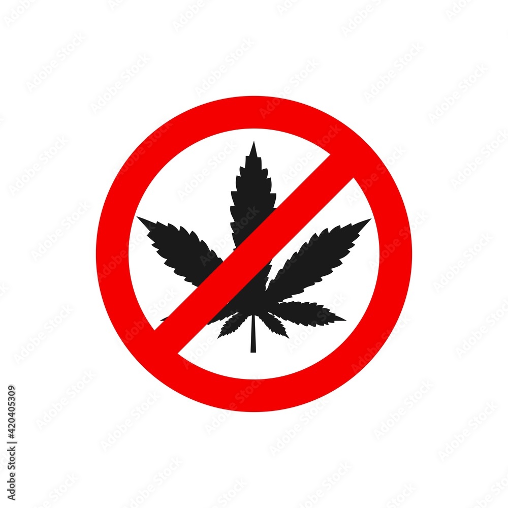 No Drugs Marijuana Icon Symbol Vector Isolated on white No Drugs Marijuana Icon Symbol Vector Isolated on white