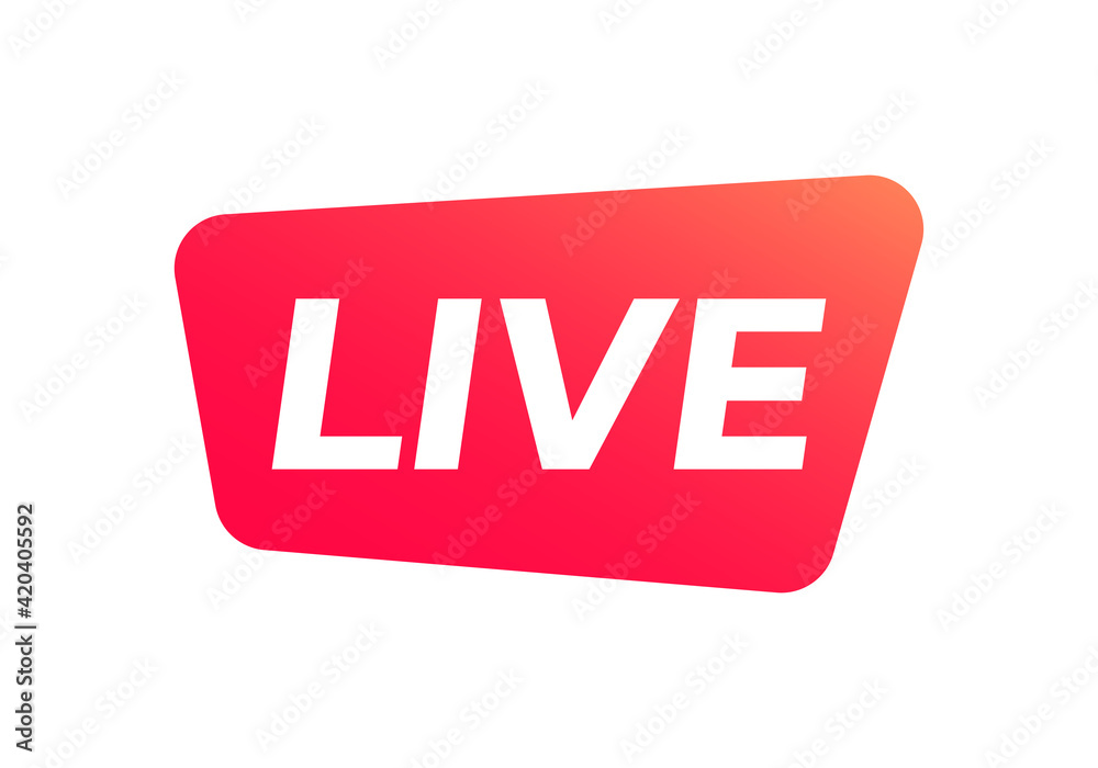 Live stream icon or button. Online broadcast logo. Vector illustration. Live stream icon or button. Online broadcast logo. Vector illustration.
