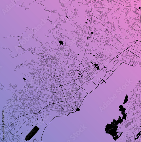 Cebu, Philippines (PHL) - Urban vector city map with parks, rail and roads, highways, minimalist town plan design poster, city center, downtown, transit network, street blueprint