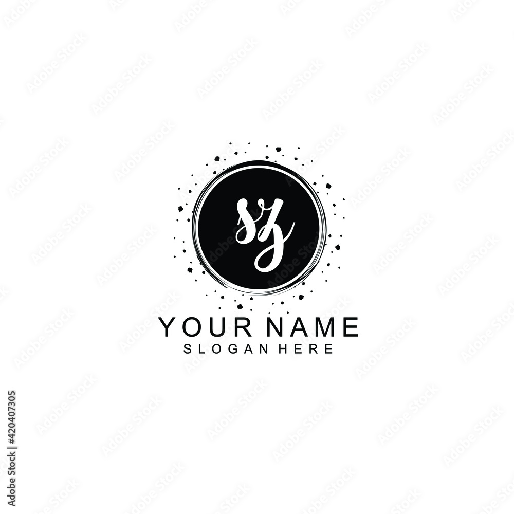 SZ beautiful Initial handwriting logo template SZ beautiful Initial handwriting logo template