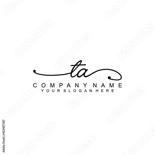 TA beautiful Initial handwriting logo template