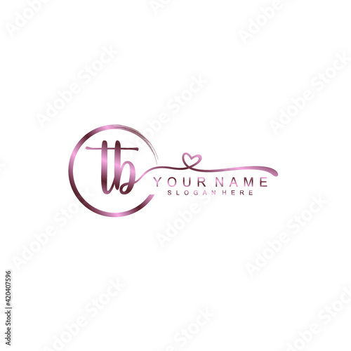 TB beautiful Initial handwriting logo template