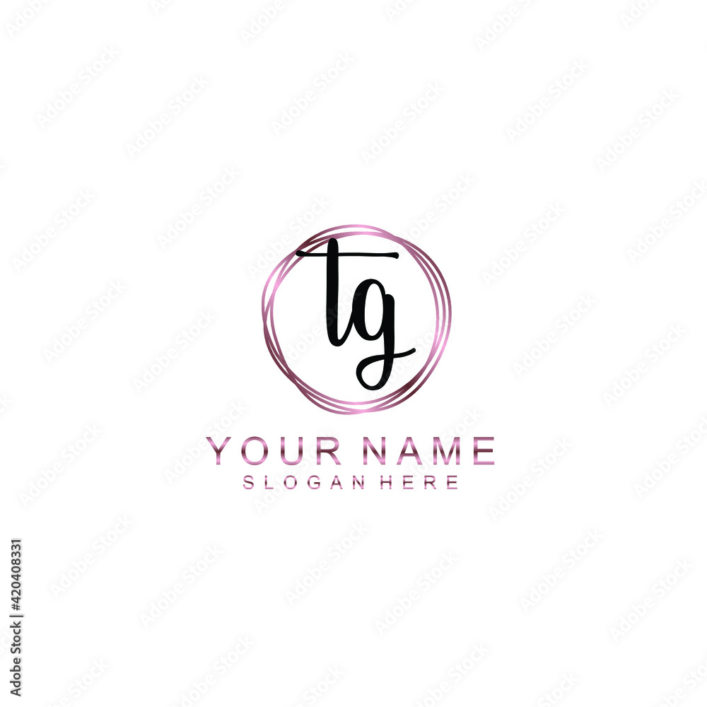 TG beautiful Initial handwriting logo template