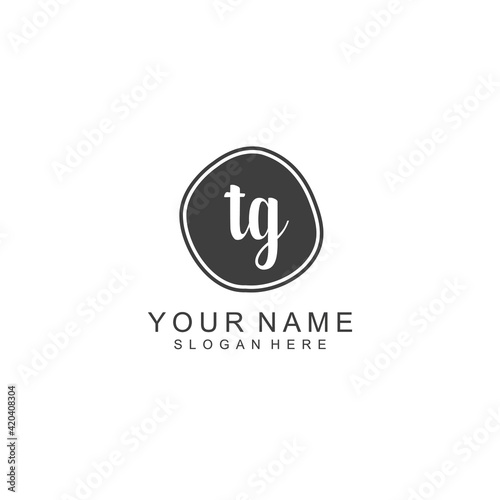 TG beautiful Initial handwriting logo template