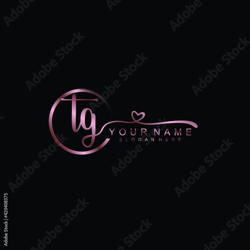 TG beautiful Initial handwriting logo template