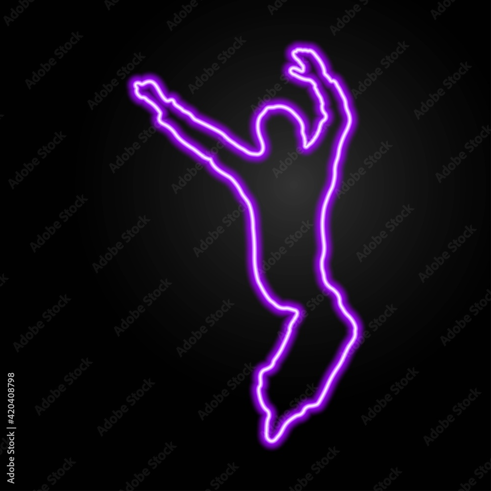 Human silhouette neon sign, modern glowing banner design, colorful trend of modern design on black background. Vector illustration. Human silhouette neon sign, modern glowing banner design, colorful trend of modern design on black background. Vector illustration.