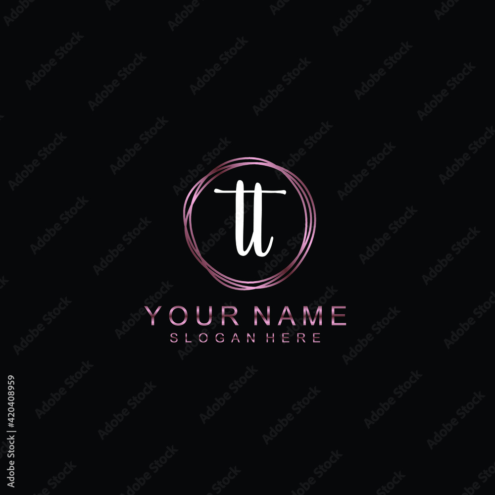TL beautiful Initial handwriting logo template TL beautiful Initial handwriting logo template
