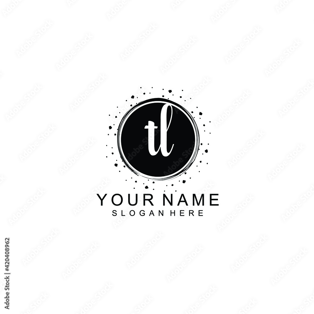 TL beautiful Initial handwriting logo template TL beautiful Initial handwriting logo template