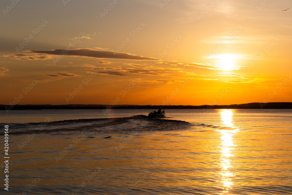 sunset on the sea