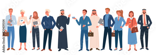 Business office worker people diversity set, happy businessman and businesswoman group