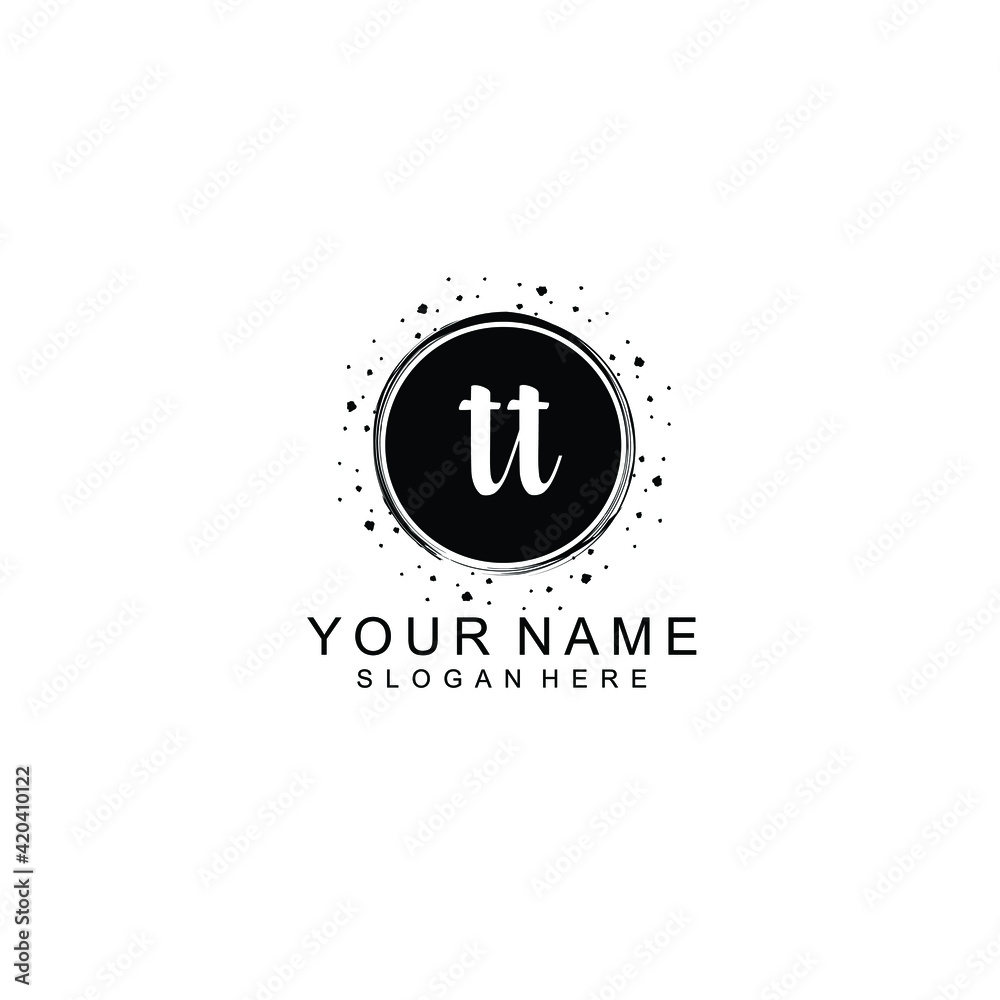 TT beautiful Initial handwriting logo template