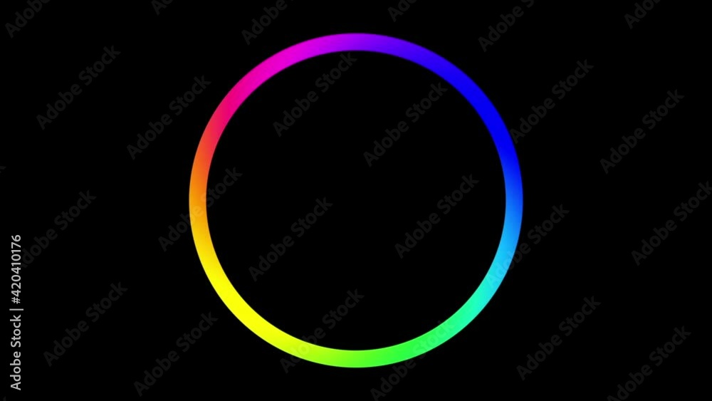 Circular gradient on a black background. Loading circle. Seamless loop footage. Circular gradient on a black background. Loading circle. Seamless loop footage.
