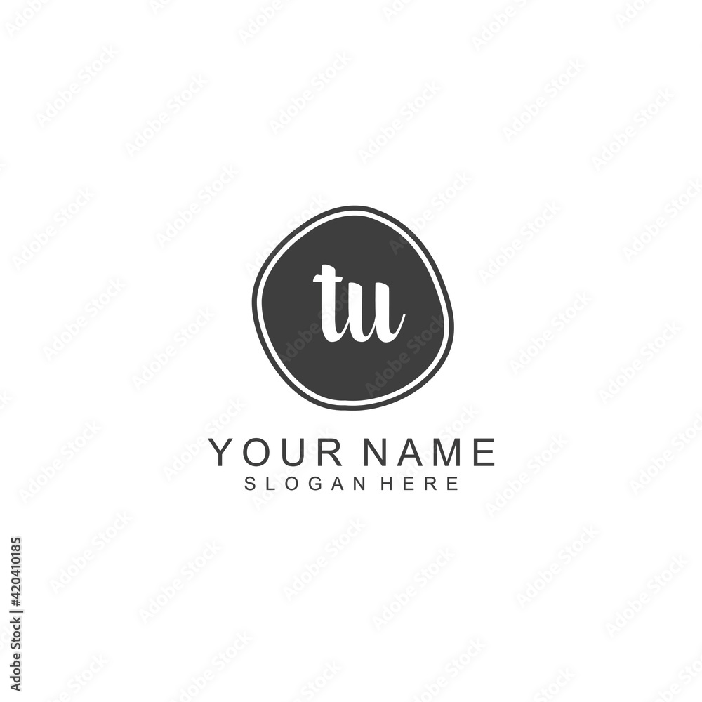 TU beautiful Initial handwriting logo template TU beautiful Initial handwriting logo template