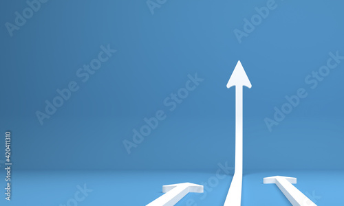 abstract business symbol with arrows in front of background - 3D Illustration