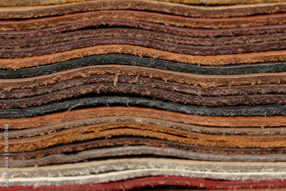 a stack of high-quality genuine leather a stack of high-quality genuine leather