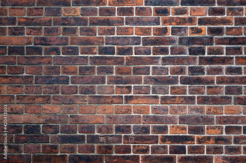 Obraz premium Old dark brick wall texture for pattern background