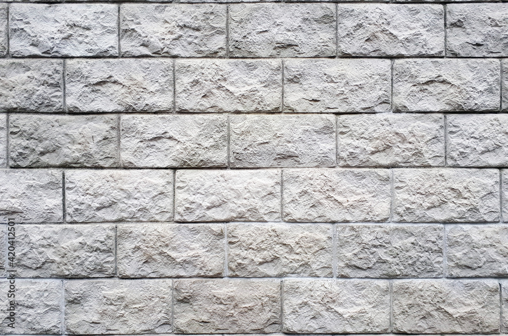 Fototapeta premium Light brick wall, art concrete, stone texture, background