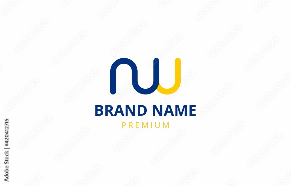 Modern Vector of Letter N U NW Logo Design Template