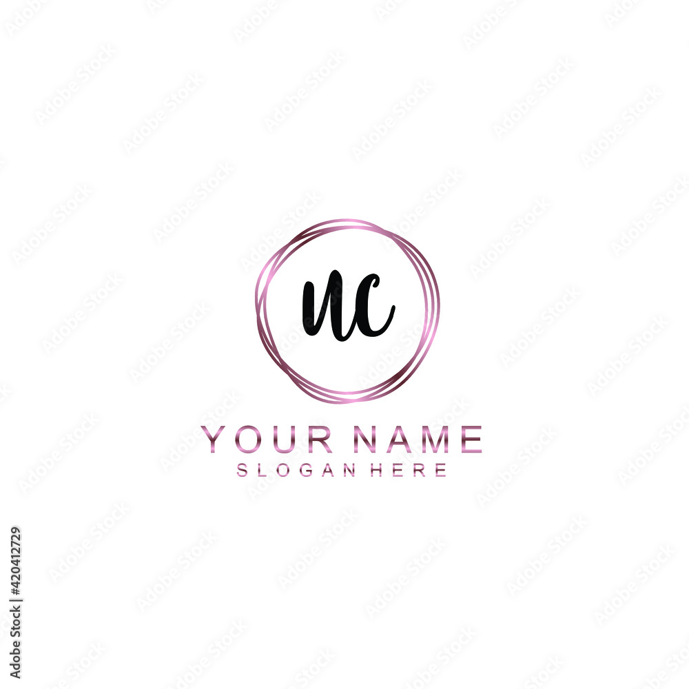 UC beautiful Initial handwriting logo template UC beautiful Initial handwriting logo template