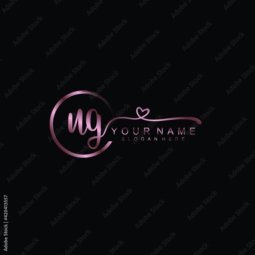 UG beautiful Initial handwriting logo template UG beautiful Initial handwriting logo template