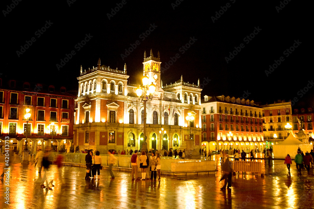 Night view of Valladolid, Spain