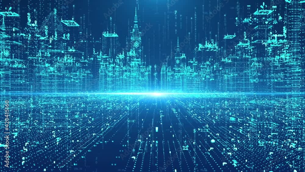 Building background of digital technology holographic virtual smart city Building background of digital technology holographic virtual smart city