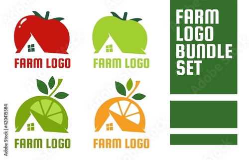 tomato orange Fruit home house juice logo simple concept design vector illustration