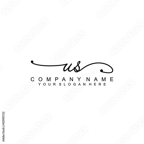 US beautiful Initial handwriting logo template
