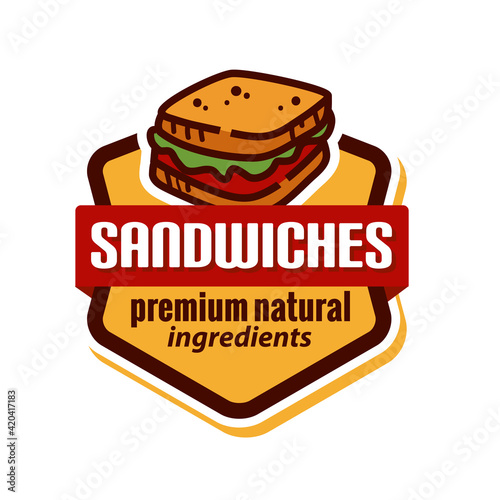 sandwich logo design, for a fast food modern store
