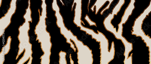 Luxury Gold animal skin background vector. Exotic animal skin with golden texture. Leopard skin, zebra and tiger skin vector illustration. 