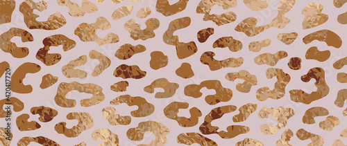 Luxury Gold leopard animal skin background vector. Exotic animal skin with golden texture. vector illustration. 